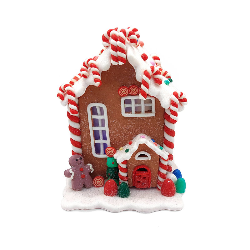 Maison de Noël en pain d'épices.  Décoration festive F07-N2-20-HA020B