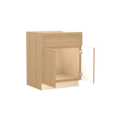 Gallery Express Alton Assembled 27 in W X 24 in D X 34.5 in H Sink Base Kitchen Cabinet with Sft Close in Straw