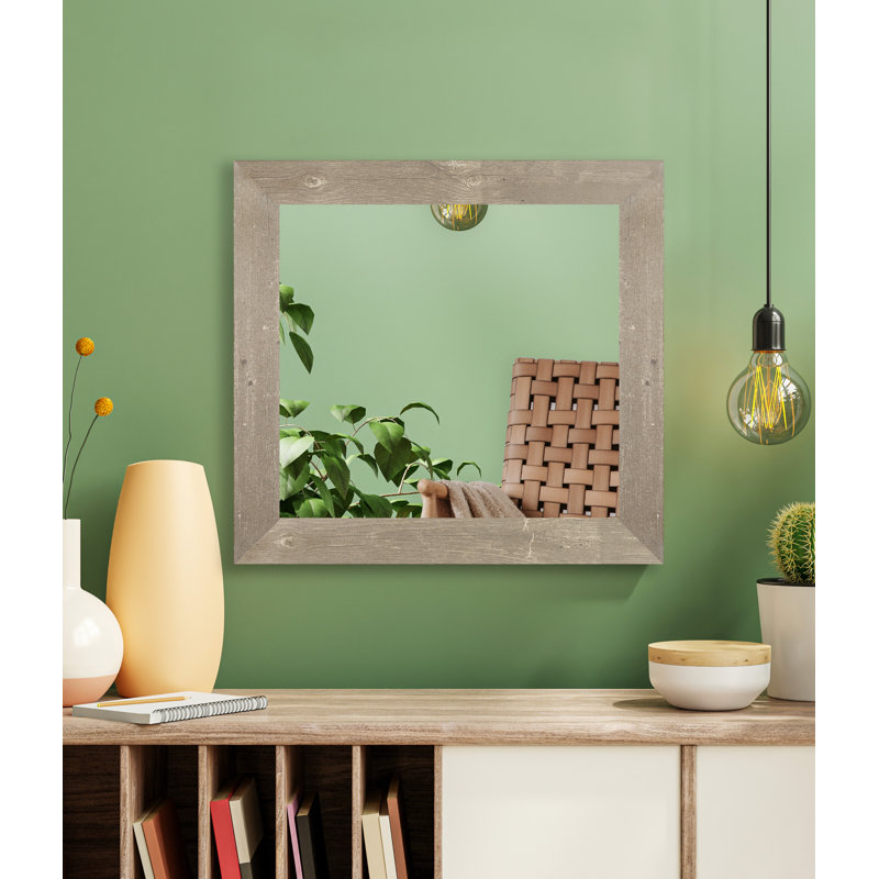 Miroir décoratif, 33 po x 38 po, Brun récolte