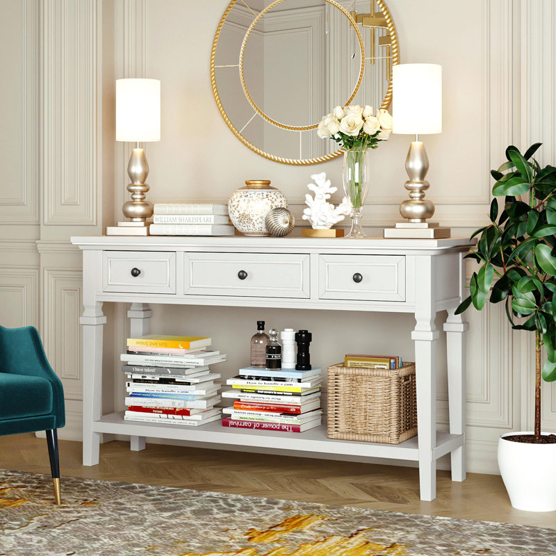 Shanahan 50'' Console Table, Antique White