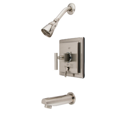 Robinet de baignoire et douche à pression équilibrée à poignée simple Claremont Kingston Brass