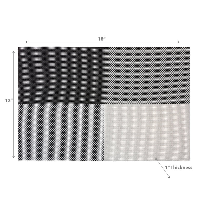 Napperon en vinyle rouge Tempo - ensemble de 12, gris