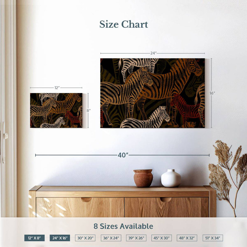 Brampt African Zebras Pattern, 16" H x 24" W