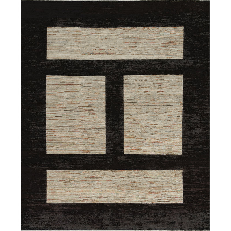 Hand-Knotted High-Quality Beige and Brown Area Rug