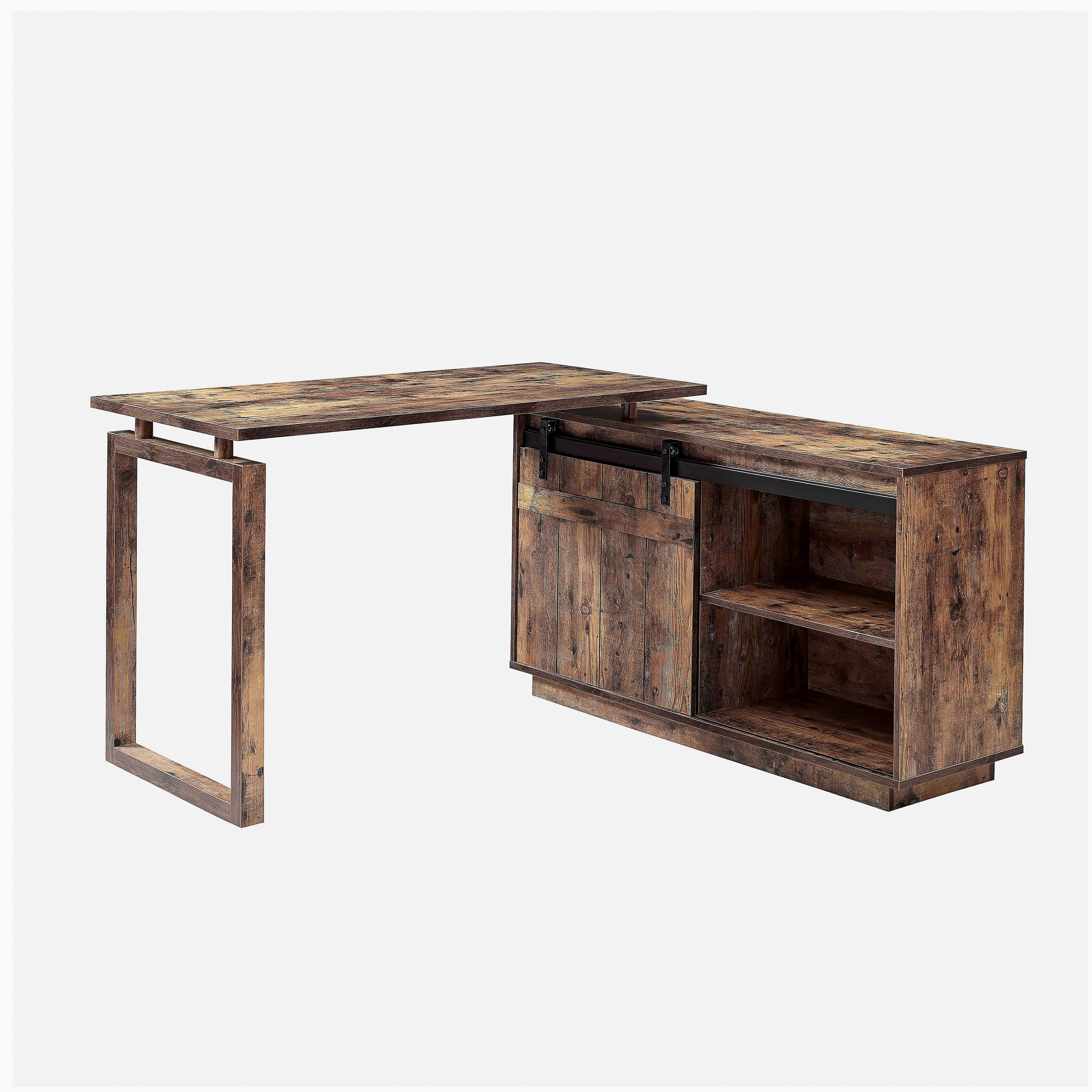 August Grove® Desk L-shaped Workstation Home Office attached storage ...