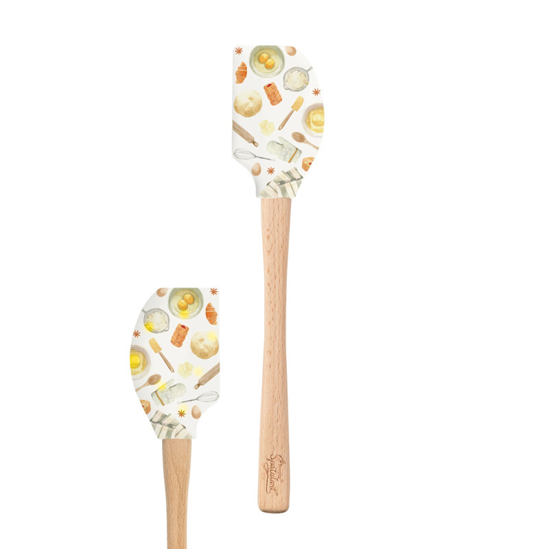 Spatule Tovolo fabriquée à partir d'une spatule en silicone Scratch avec poignée en bois