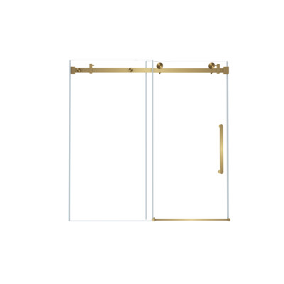 Porte de douche coulissante simple sans cadre avec verre trempé transparent de 1/4 po Wade