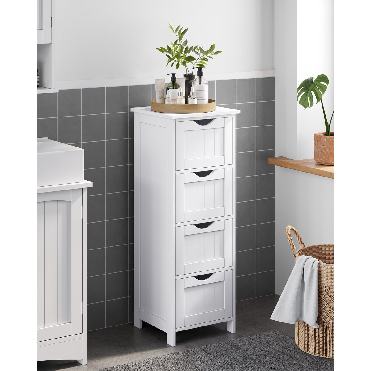 Holtby 11.8" W x 32.3" H x 11.8" D Freestanding Storage Cabinet