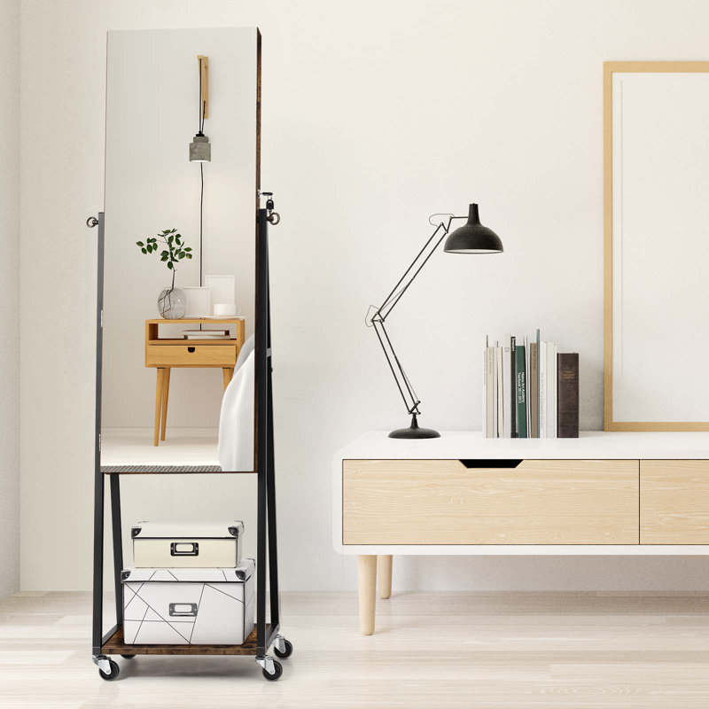 Armoire pour bijoux avec miroir Olvera, Brun