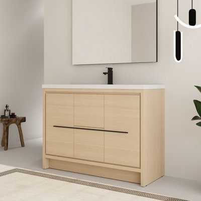 Ensemble de meuble-lavabo simple 48 po avec plateau en résine Eardisley
