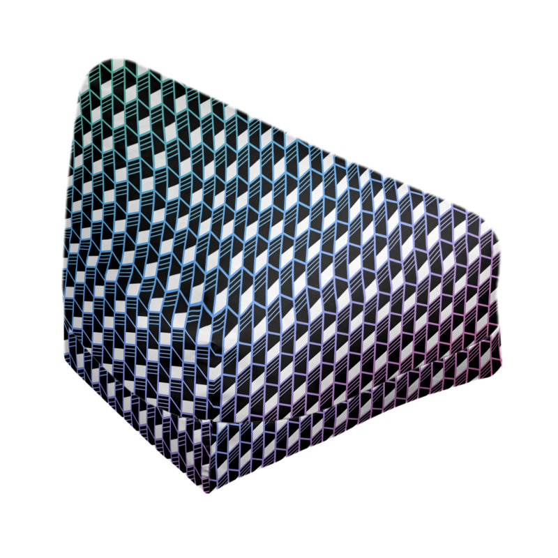 Petite chaise à sacs à billes & Leffel, H 86 po x l 27 po x P 43 po, Bleu vert / rose, Rembourrage poly