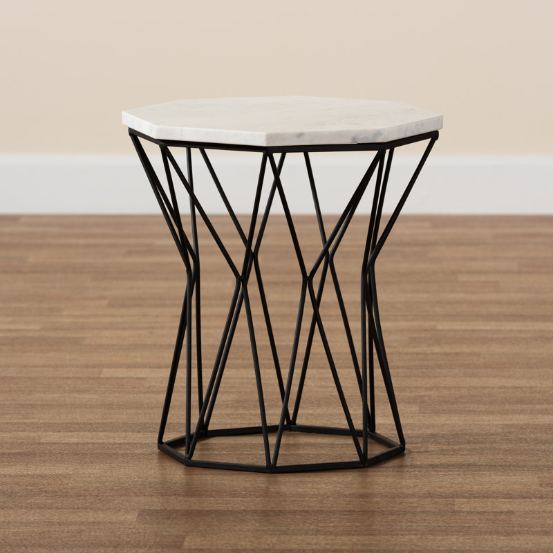 Naylia Marble Top End Table