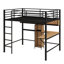 Lit mezzanine avec bureau en L et tablettes