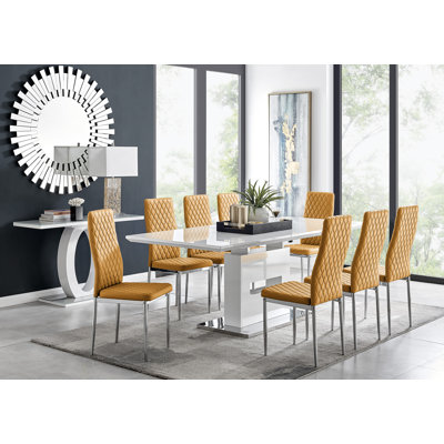 Eubanks Extendable Dining Set with 8 Chairs