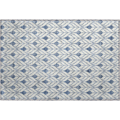 Premium Machine Washable Prisco Blue Rug