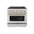 ZLINE 36 in. 6 Burner Gas Range with Convection Gas Oven in Stainless Steel and Accents