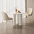 39.37" Modern Round Cream White Dining Table Set with 2 Chairs for Kitchen, Bar, Living Room, Small Space-765090261-765090280