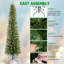 Arbre de Noël 6 pi avec 150 lumières DEL chaudes - conception mince en PVC, 358 pointes, compacte et facile à assembler-118094957