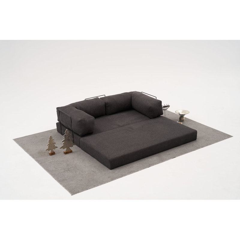Canapé d'angle Chido, Chenille noir