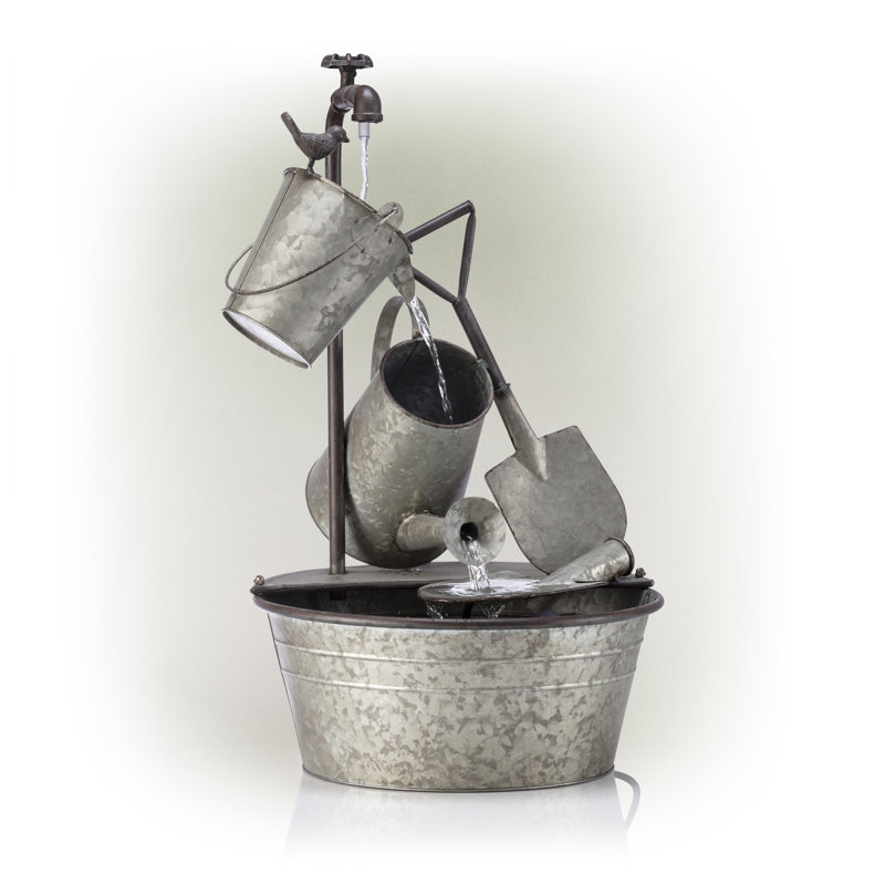 Outdoor Metal Weather Resistant Cascade Fountain