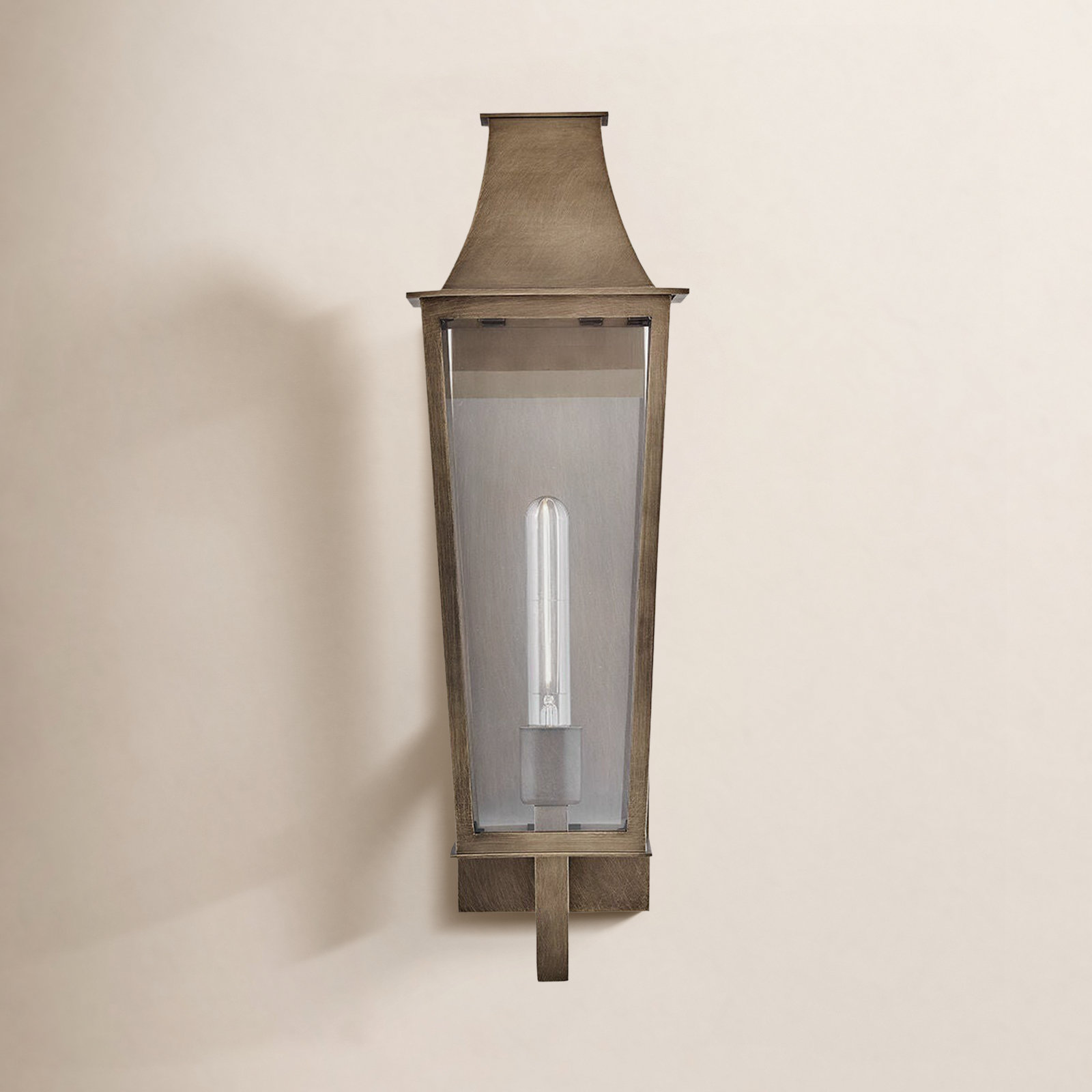 Hinkley Georgetown Outdoor Wall Lantern, Burnished Bronze, 21.75" H x 7" W x 8" D