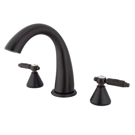 Georgian Double Handle Deck Mounted Roman Tub Faucet, Oil Rubbed Bronze