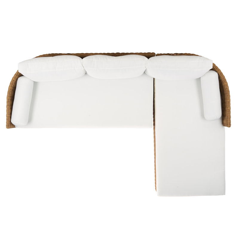 Anguilla Wicker Outdoor Chaise Sectional, Natural
