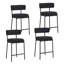 (Set of 4) 25" Upholstered Sherpa Modern Boucle Counter Height Bar Stools With Curved Back And Black Metal Frame-1547983442