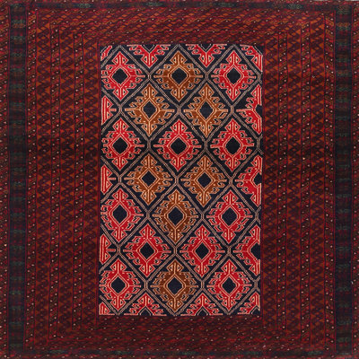 Tapis brun/rose/rouge traditionnel Montufar