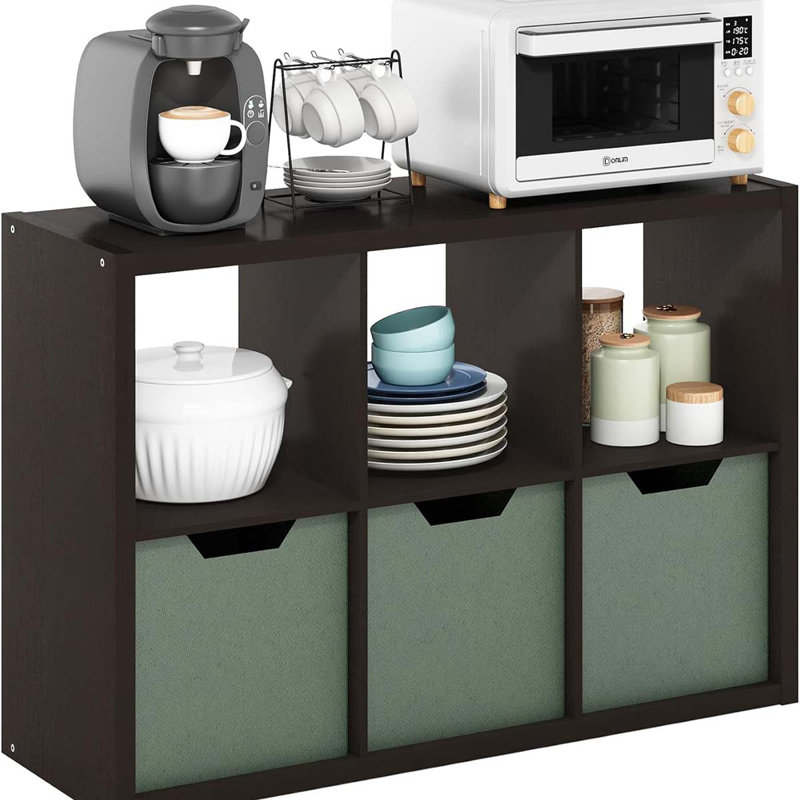 Cubicle Open Back Decorative Cube Storage Organizer, 6-Cube,
