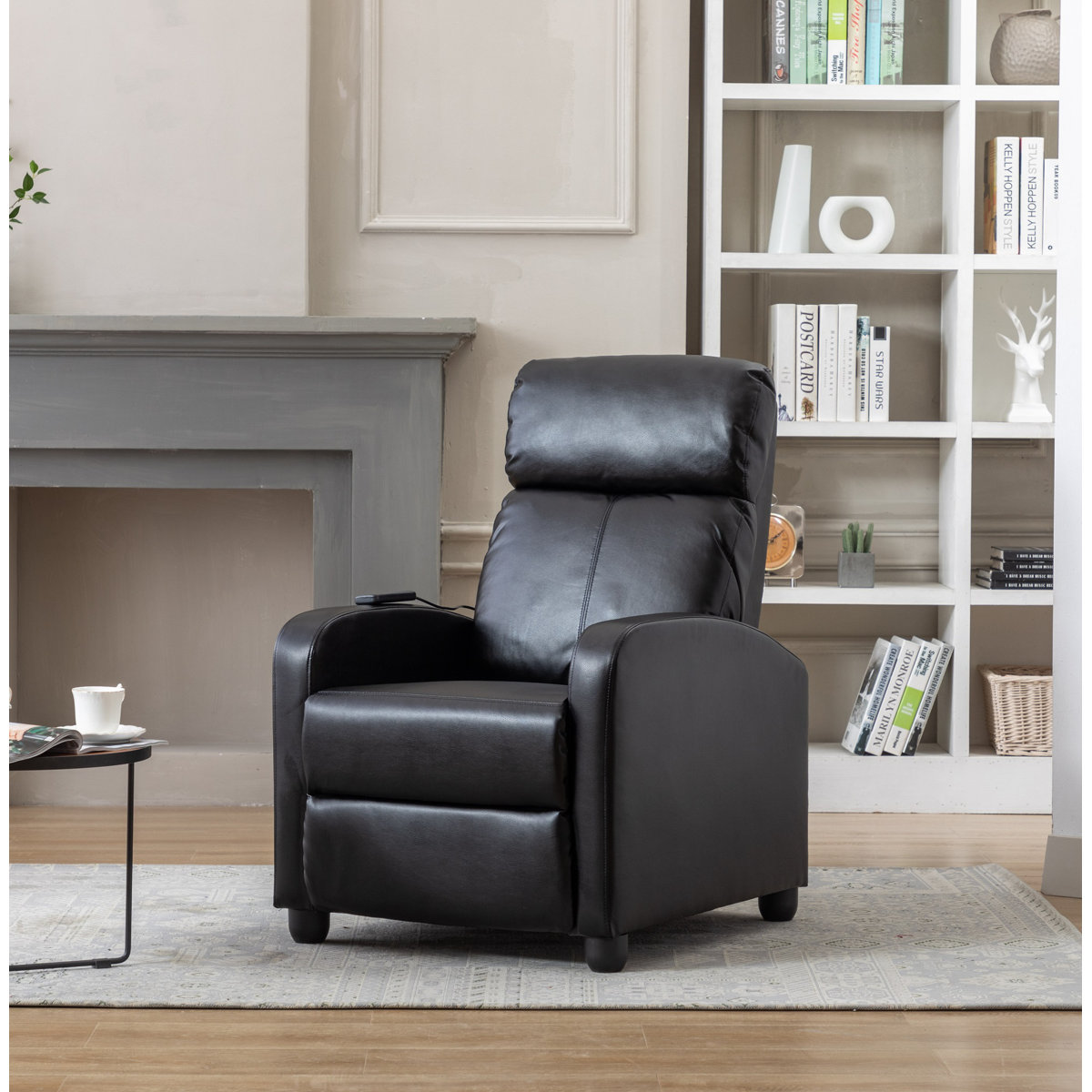 Ebern Designs Maleah 25.6 Inch Wide Leather Massage Chair with Remote Control