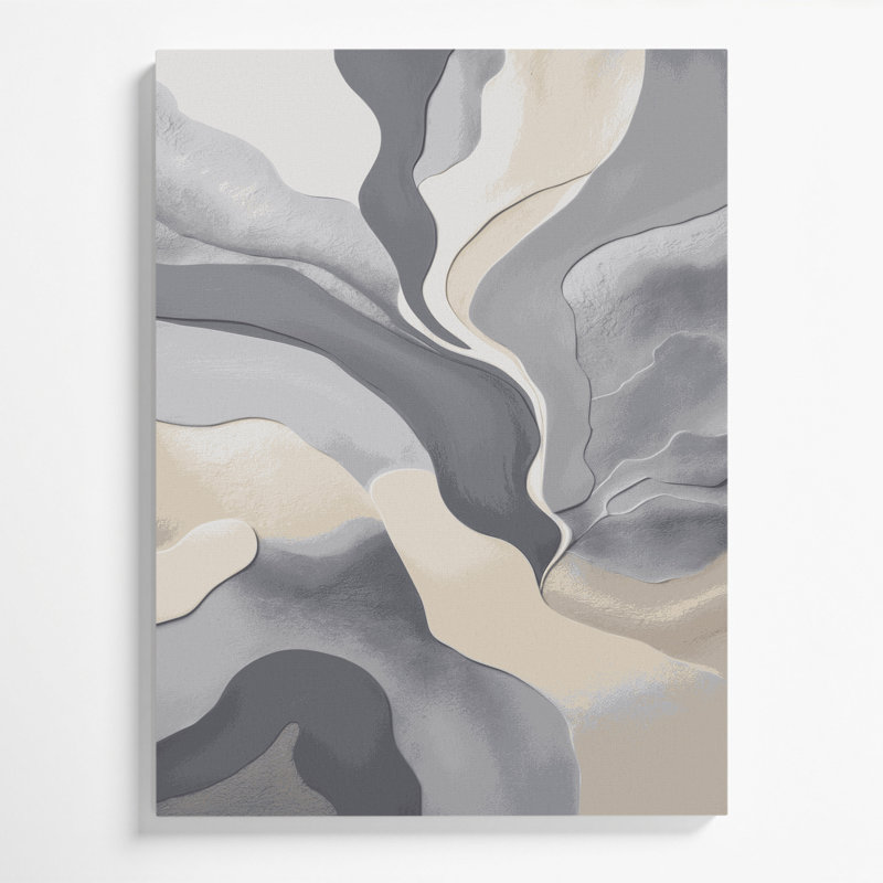 «Abstract Landscape 89», art mural sur toile grise, H 20 po x l 16 po