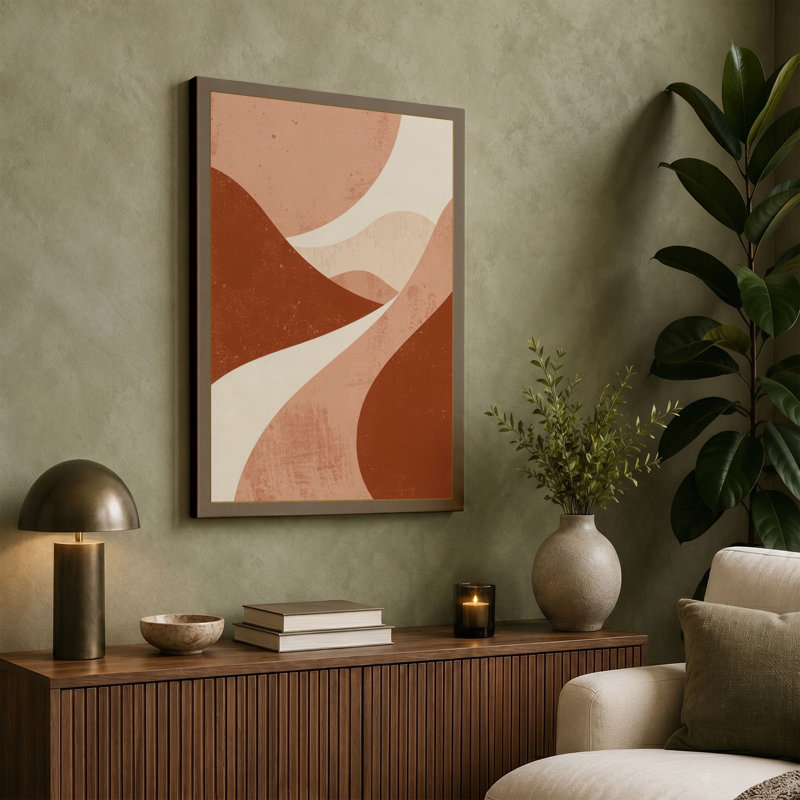 Earth Forms Abstract - Wrapped Canvas, 30x20 - 76.2 x 50.8 cm, Ochre Border