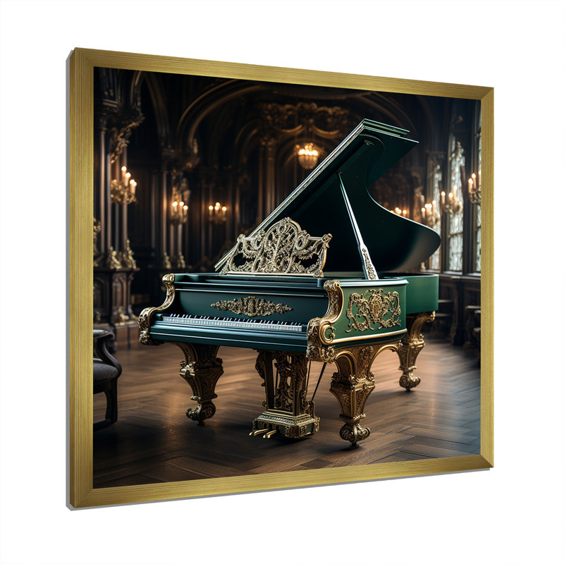 Piano, piano victorien virtuose - impressions sur toile de piano, H 36 po x l 36 po x P 1,5 po, Cadre doré simple