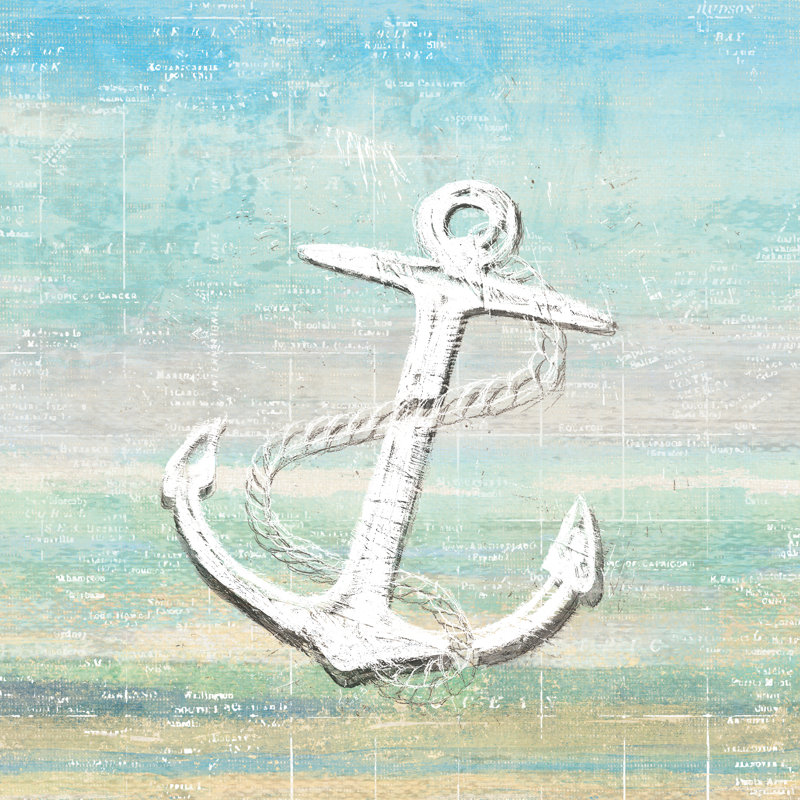 Rustic Anchor - Wrapped Canvas Painting, 122cm H x 122cm W x 3.8cm D