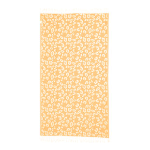 Chanyah Reversible Leopard Print Beach Towel, 100% Cotton, Sand Resistant Peshtemal, Thin & Absorbent, 69” x 38”