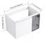 Meuble-lavabo mural 30 po en contreplaqué blanc brillant avec portes décoratives en verre gris (lavabo non inclus)