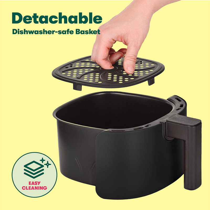 3 Qt Manual Air Fryer Oven and 5-in-1 Multicooker with Removable Nonstick and Dishwasher Safe Crisping Tray and Basket, 1400 Watt Heating System
