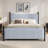 Striped Rubberwood Upholstered Bed-1653583331