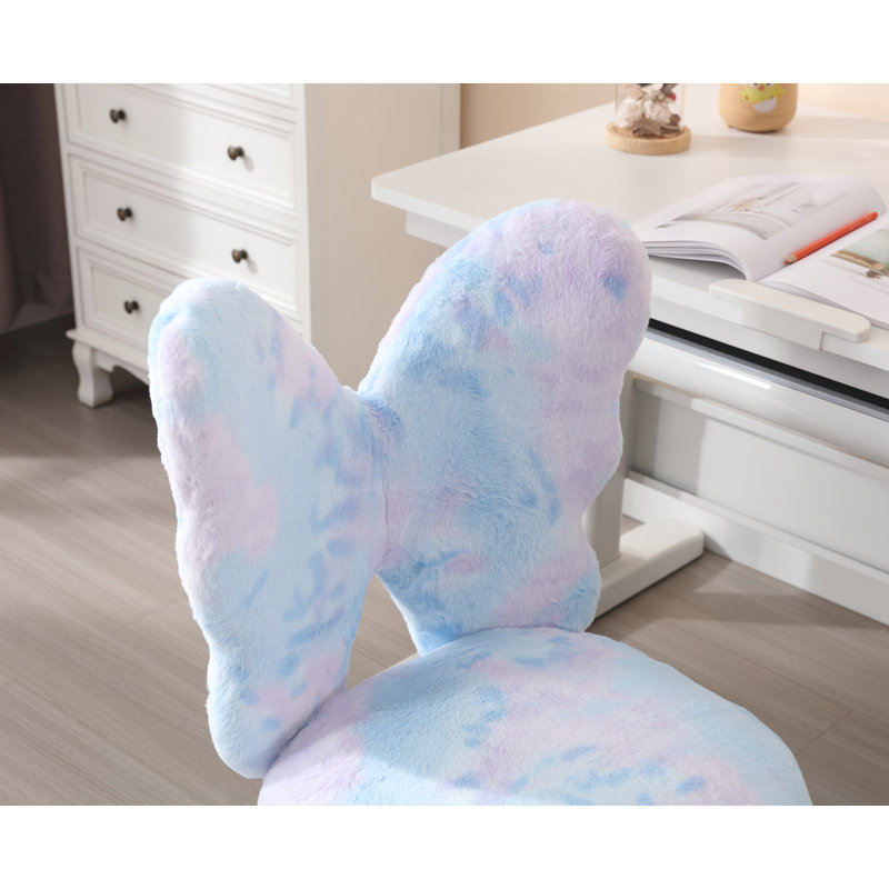 Aafia Kids 19.75" Adjustable Height Desk or Activity Chair, Rainbow Blue