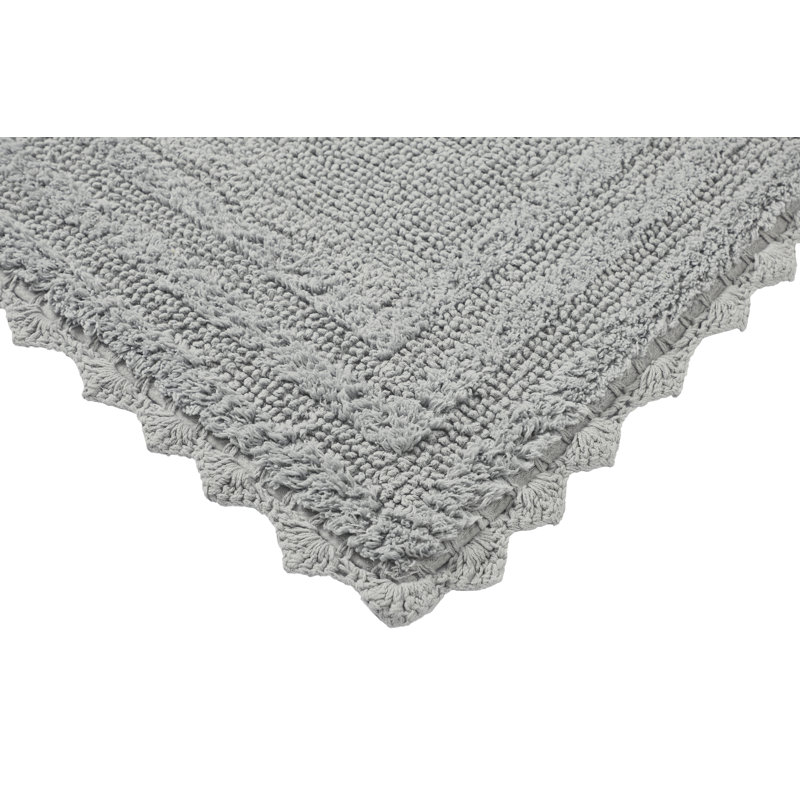Rasika 100% Cotton Tufted 2 Piece Bathroom Rug Set, Reversible, Super Absorbent & Extra Soft Machine Washable Bath Rug Ideal for Shower & Tub Areas