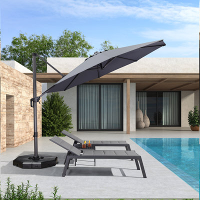 Balvin 120'' Cantilever Gray Umbrella