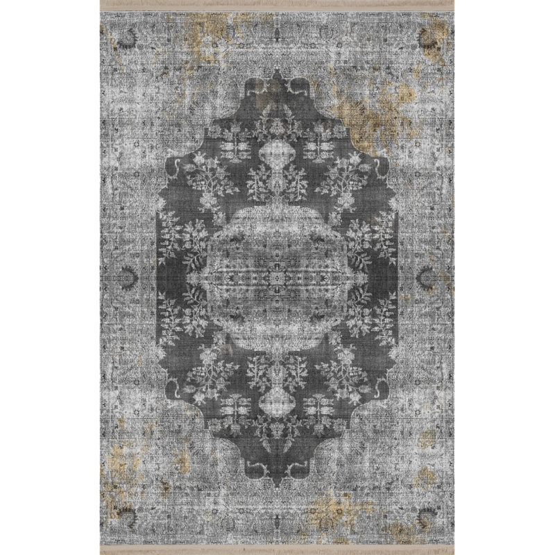 Samauria Performance Washable Oriental Indoor / Outdoor Rug, Rectangle 4'8" x 6'7"