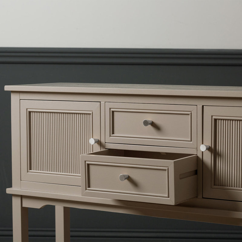 106cm 2 Door 2 Drawer Wooden Sideboard for Living Room Furniture, Storage Buffet Cabinet with Shelf, Taupe