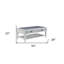 Table basse Iannah avec rangement, en gris rustique et blanc vieilli