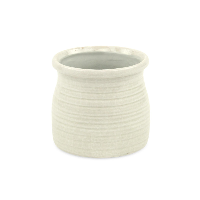 Pot à fleurs en céramique Mott, Blanc, H 4,75 po x l 5 po x P 5 po