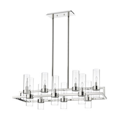 Lustre cylindrique à 10 lumières pour îlot de cuisine