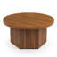 Table basse ronde de 80 cm pour salon | Table basse en bois de style moderne du milieu du siècle, petite table d'appoint en forme de tambour, gain de place-295445376
