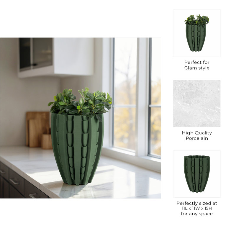 Lakeland Handmade Stoneware Table Vase, 15" H x 11" W x 11" D