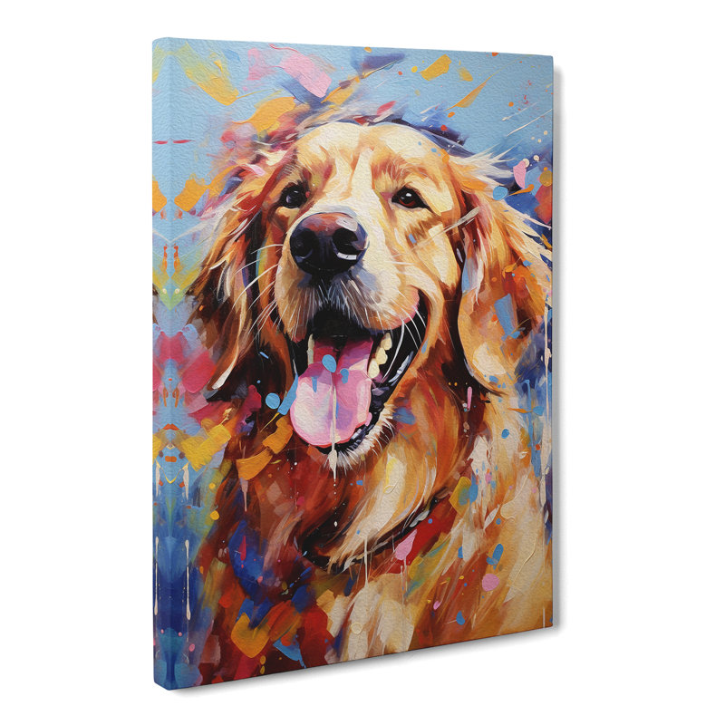 Golden Retriever Expressionism No.2 - No Frame Print, 60cm H x 40cm W x 3cm D